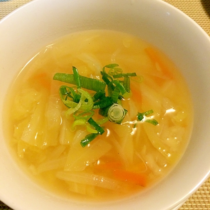ゆで豚の煮汁で☆野菜たっぷりスープ